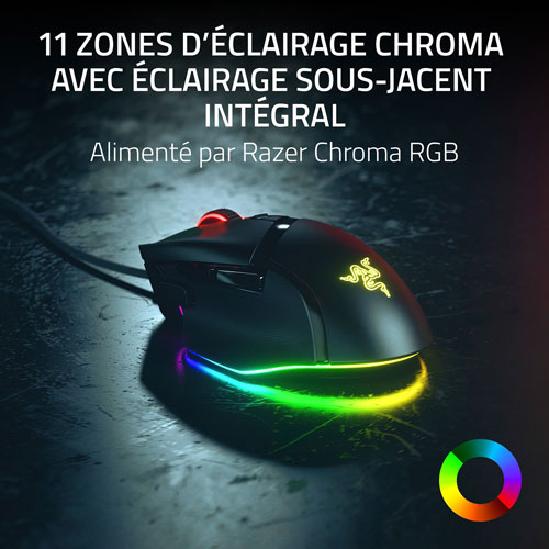 Souris de jeu optique de 35 000 ppp Basilisk V3 de Razer - Noir