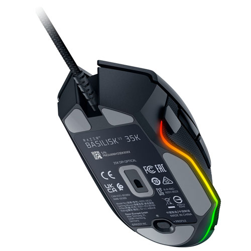 Souris de jeu optique de 35 000 ppp Basilisk V3 de Razer - Noir