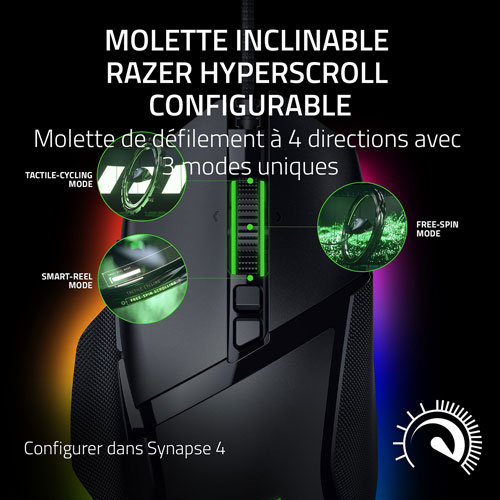 Souris de jeu optique de 35 000 ppp Basilisk V3 de Razer - Noir