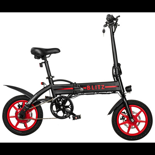 GoPowerBike GoBlitz Foldable Electric City Bike- Black