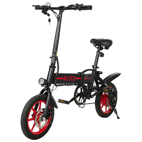 GoPowerBike GoBlitz Foldable Electric City Bike- Black