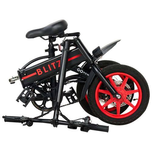 GoPowerBike GoBlitz Foldable Electric City Bike- Black