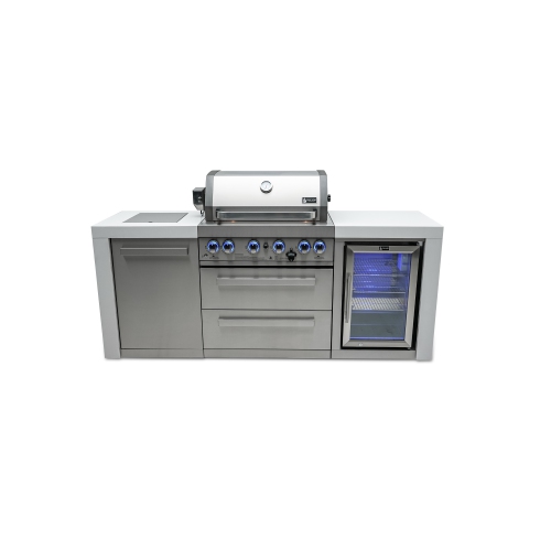 MONT ALPI  400 Deluxe Island With A Fridge Cabinet - Marine Grade Stainless Steel