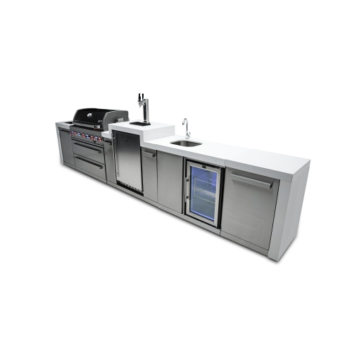 Île de luxe Mont Alpi 805 avec un Kegerator et un centre de boissons - Acier inoxydable de qualité marine