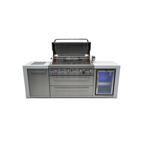 Îlot de luxe Mont Alpi 805 avec armoire réfrigérateur - Acier inoxydable de qualité marine