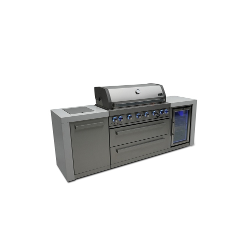 Îlot de luxe Mont Alpi 805 avec armoire réfrigérateur - Acier inoxydable de qualité marine