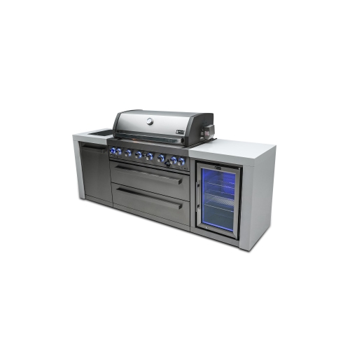 Îlot de luxe Mont Alpi 805 avec armoire réfrigérateur - Acier inoxydable de qualité marine