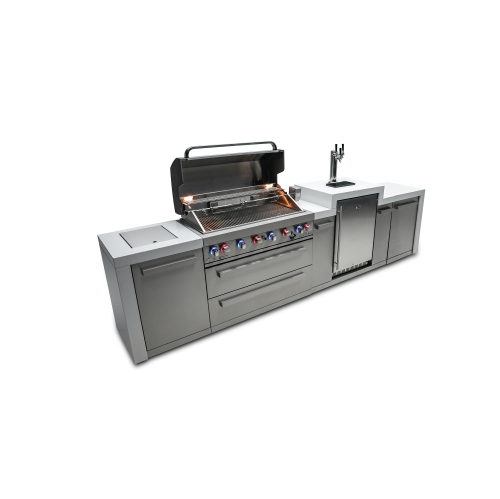 Île de luxe Mont Alpi 805 avec Kegerator - Acier inoxydable de qualité marine