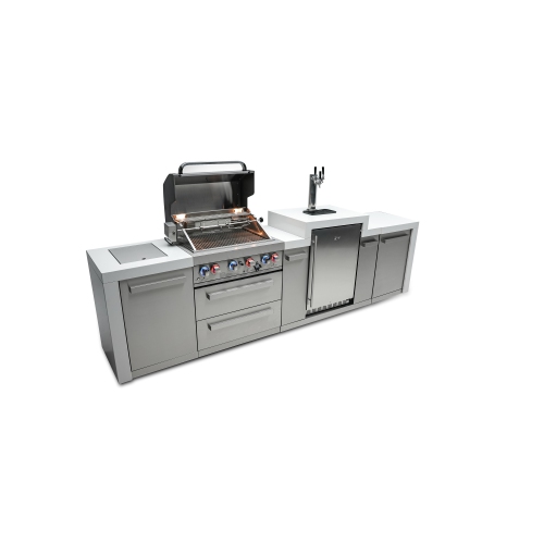 Île de luxe Mont Alpi 400 avec Kegerator - Acier inoxydable de qualité marine