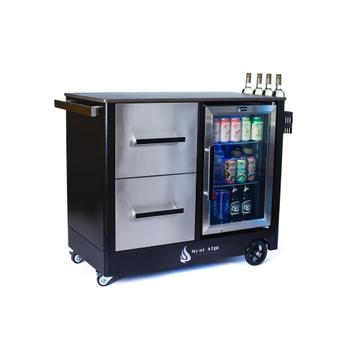 Grand chariot de bar/centre de préparation extérieur Mont Alpi - Acier inoxydable