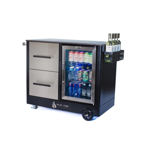 Grand chariot de bar/centre de préparation extérieur Mont Alpi - Acier inoxydable