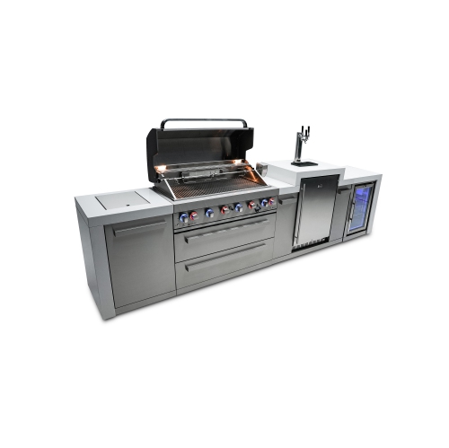 Îlot de luxe Mont Alpi 805 avec Kegerator et armoire réfrigérateur - Acier inoxydable de qualité marine