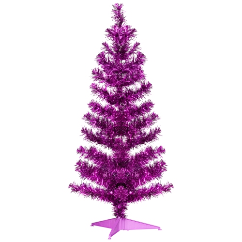 Artificial Tinsel Christmas Tree - 3' - Purple - Unlit