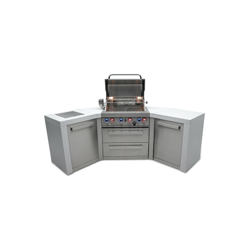 Île de luxe Mont Alpi 400 avec coins à 45 degrés - Acier inoxydable de qualité marine