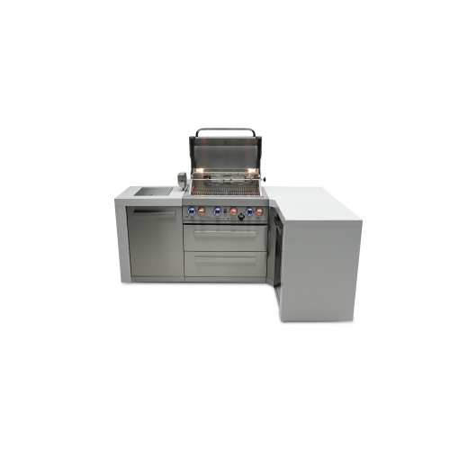 Mont Alpi 400 Deluxe Island with a 90 Degree Corner - Marine Grade Stainless Steel