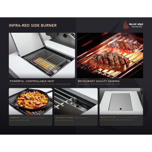 Mont Alpi 400 Deluxe Island with a 90 Degree Corner - Marine Grade Stainless Steel