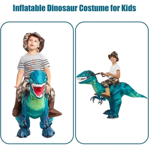 Inflatable Dinosaur Costume for Kids – Blow Up Halloween Dinosaur Costume, Fun Inflatable Outfit for Parties