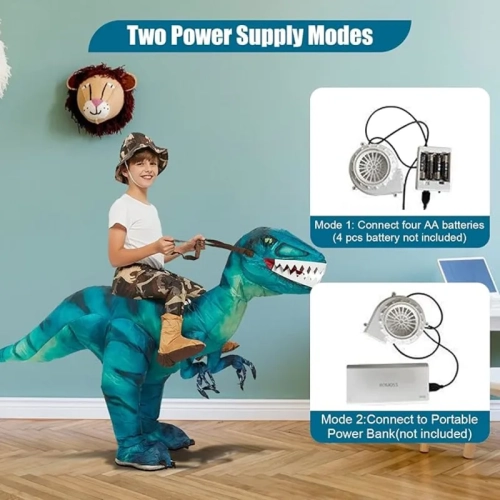 Inflatable Dinosaur Costume for Kids – Blow Up Halloween Dinosaur Costume, Fun Inflatable Outfit for Parties