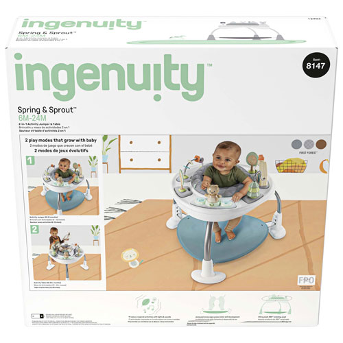Ingenuity Spring & Sprout 2-in-1 Activity Jumper & Table - Forest