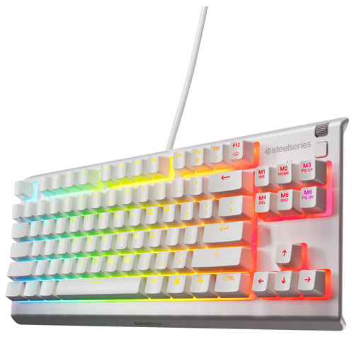 Image 2 of 4.. Steelseries Apex 3 Backlit TKL Ergonomic Gaming Keyboard - White - Only at Best Buy
