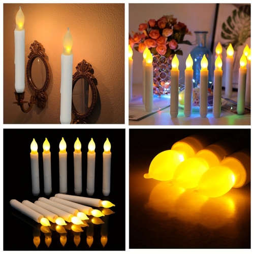LED simulated candle lights, remote control flameless electronic candles, tapered candle lights