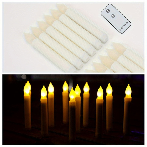 LED simulated candle lights, remote control flameless electronic candles, tapered candle lights