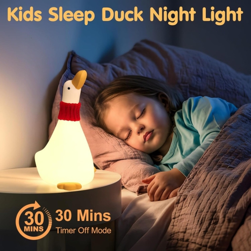 Duck Night Light,3 Level Dimmable Nursery Nightlight,Silicone Baby Night Light,Rechargeable Bedside Touch Lamp for Breastfeeding Toddler Baby Kids