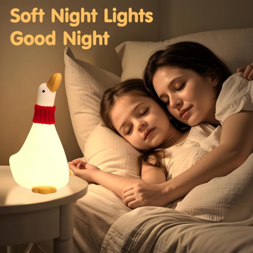 Duck Night Light,3 Level Dimmable Nursery Nightlight,Silicone Baby Night Light,Rechargeable Bedside Touch Lamp for Breastfeeding Toddler Baby Kids
