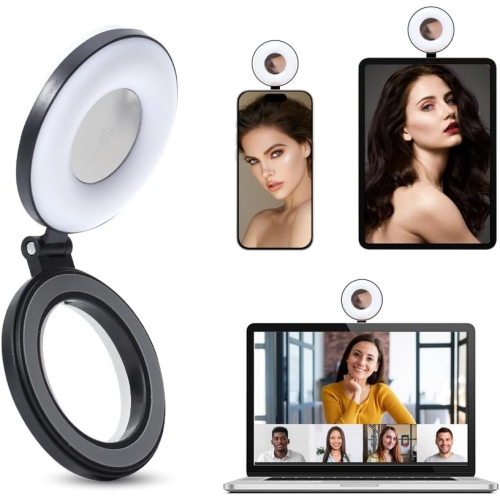 LED Magnetic Ring Circle Portable Light for iPhone, Laptop, iPad, Influencer, Camera, Streaming, TikTok, YouTube, Video Conferencing, Recording,