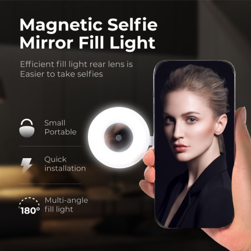 LED Magnetic Ring Circle Portable Light for iPhone, Laptop, iPad, Influencer, Camera, Streaming, TikTok, YouTube, Video Conferencing, Recording,