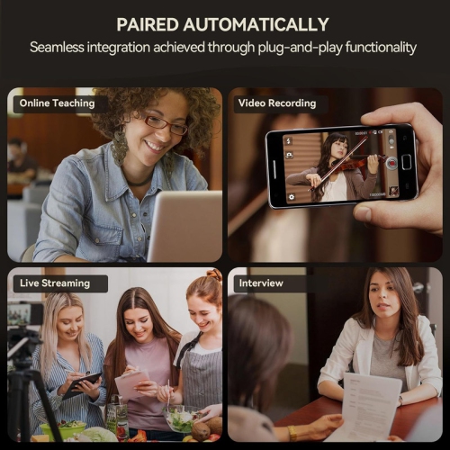 Micro-cravate sans fil, mini microphones pour appareil photo Android iPhone, micro-cravate à délai ultra-faible 2,4 GHz, microphone 3-en-1 pour