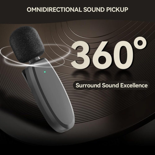 Micro-cravate sans fil, mini microphones pour appareil photo Android iPhone, micro-cravate à délai ultra-faible 2,4 GHz, microphone 3-en-1 pour