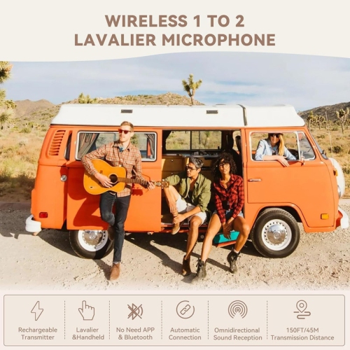 Wireless Lavalier Microphone,Mini Microphones for iPhone Android Camera,2.4G Ultra-Low Delay Lapel Mic-3 in 1 Microphone for Recording,YouTube,TikTok