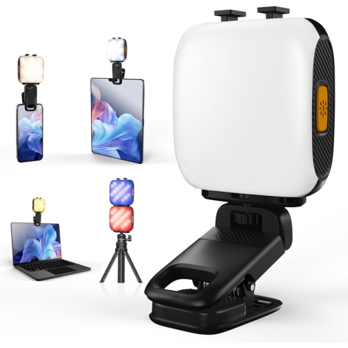 YOULIGHTS  Selfie Light for Phone, Update Phone Light Clip On With 3 Light Colors+6 RGB, 5/24H Duration, Portable Rechargeable Video Fill Light