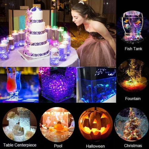 Mini Submersible LED Lights with Remote Control Tea Lights Small Underwater Lights Battery Powered Flameless LED Accent Light for Party Event Vase