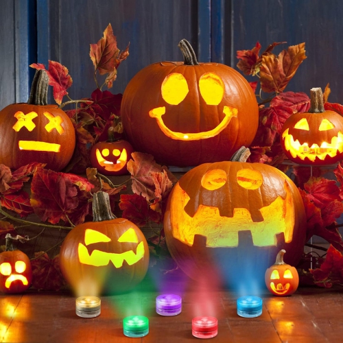 Mini Submersible LED Lights with Remote Control Tea Lights Small Underwater Lights Battery Powered Flameless LED Accent Light for Party Event Vase