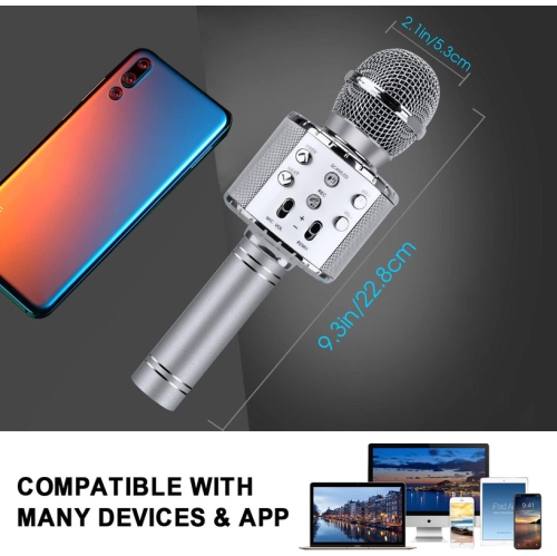 Microphone de karaoké portatif 4-en-1, système de karaoké portatif avec haut-parleur, système de karaoké Home KTV Player avec fonction