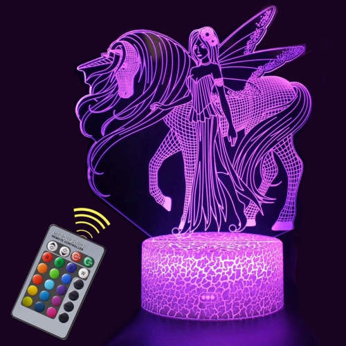 YOULIGHTS  3D Unicorn Night Light for Kids, Dimmable Unicorn Lamp w Remote for Bedroom And Girls Room, 16 Changing Colors Girls Night Light