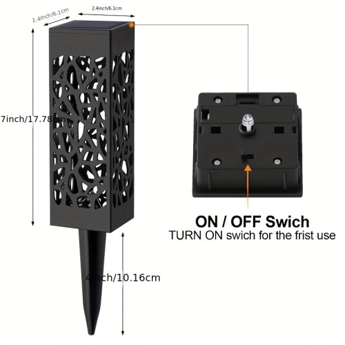 6 outdoor garden LED decorative landscape induction path lights, solar outdoor courtyard hollow lights, suitable