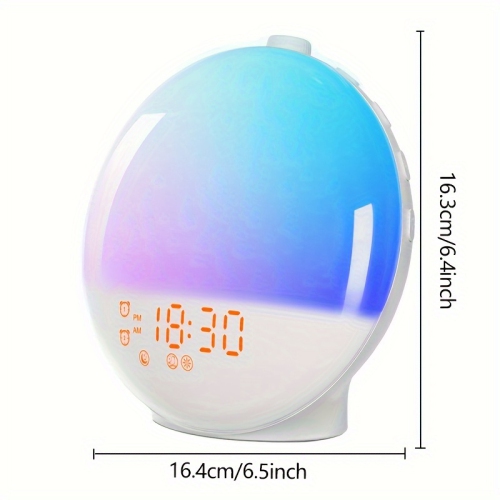 Smart sunrise alarm clock for Heavy Sleepers, Wake Up Light with Sunrise/Sunset Simulation, Dual Alarms & Natural Sounds, Snooze & Sleep Aid
