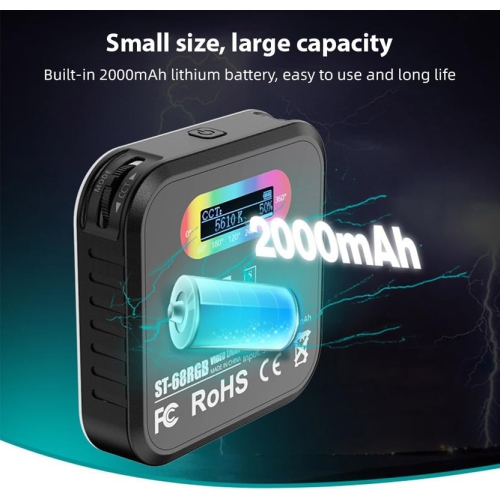 Magnetic Pocket RGB Video Fill Light 2500K-9000K Dimmable 20 Lighting Effects Video Conference Light