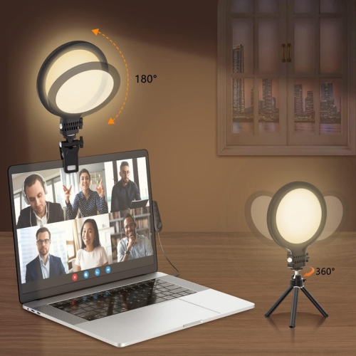 72 LED Ring Light for Laptop, Video Conference Lighting Kit 3000k-6500K Dimmable Selfie Ring Light,6" Ring Light with Clip and Tripod