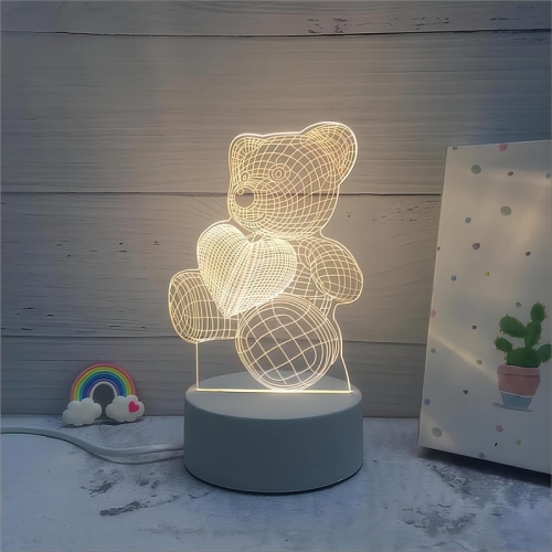 3D holographic fantasy children's night light, 7 colors. This night light is touch sensitive and can be powered by USB