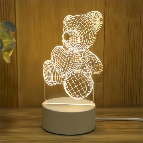 3D holographic fantasy children's night light, 7 colors. This night light is touch sensitive and can be powered by USB