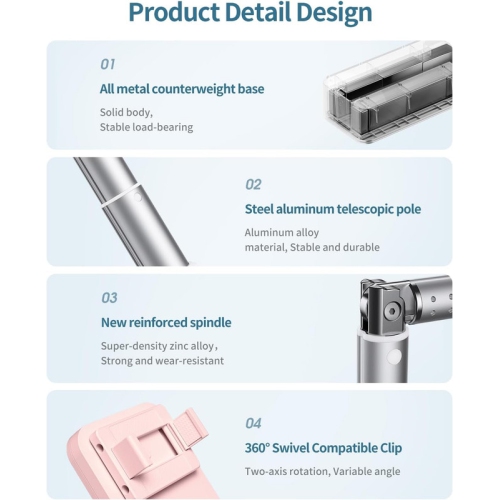 Upgrade Phone Stand for Recording,360° Rotation Overhead Phone Mount with Light,Desktop Tripod with Rechargeable 15 Brightness Lamp