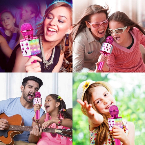 4 in 1 Handheld Karaoke Microphone, Portable Karaoke System with Speaker, Karaoke Machine Home KTV Player with Record Function for Android & iOS