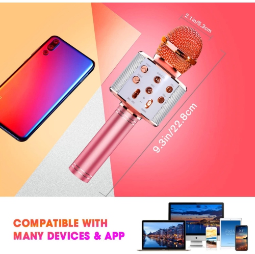 Microphone de karaoké portatif 4-en-1, système de karaoké portatif avec haut-parleur, système de karaoké Home KTV Player avec fonction