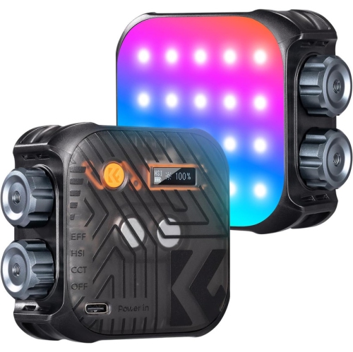 YOULIGHTS  RGB Video Light, 360°Full Color Portable Photography Light W 21 Light Effects, 2500K-9900K Cri 96+ Led Camera Light for Vlogging Selfie