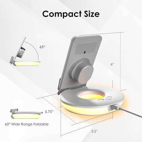 15W Qi-Certified Charging, Lamp with Wireless Charger - Lamp 3-in-1 Wireless Charging Station, Touch Control, Table Lamps