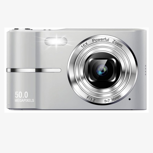 Compact HD Digital Camera 50MP 16X Zoom HD 1080P Point and Shoot Camera 32GB Memory Card, Fun Camera for Boys Girls Kids Students Beginners Birthday